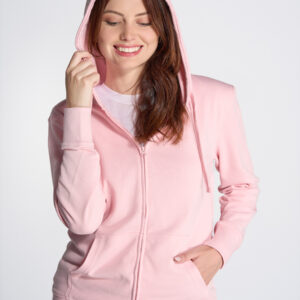 FELPA DONNA CAPPUCCIO E ZIP LEGGERA FRENCH TERRY